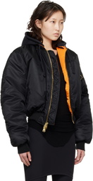 VETEMENTS Black & Orange Alpha Industries Edition Fitted Reversible Bomber Jacket