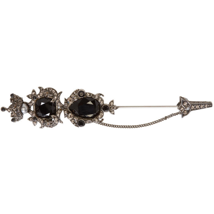 Photo: Alexander McQueen Silver Jewelled House Skull Pin