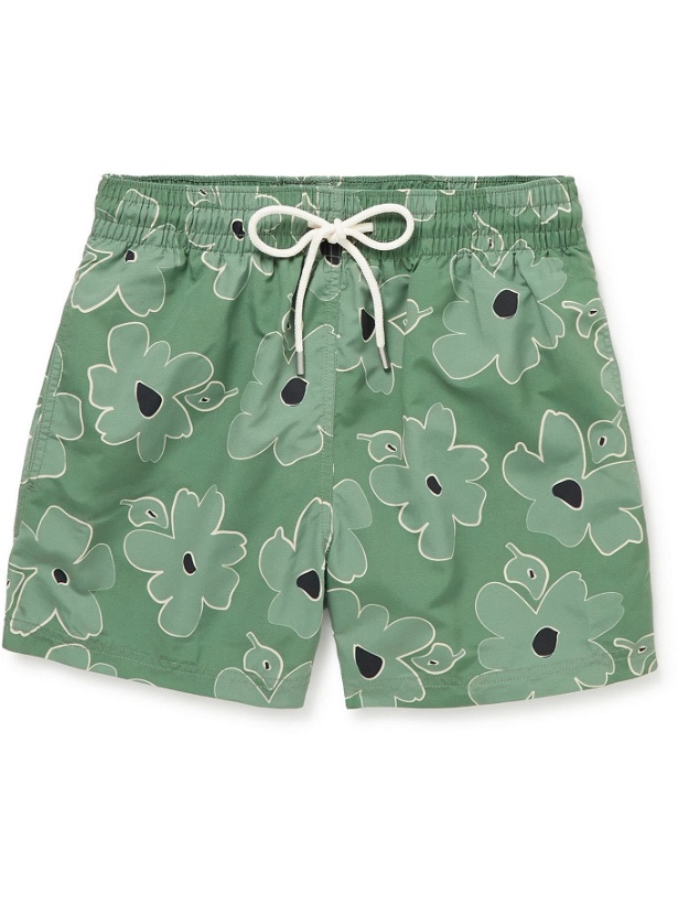 Photo: Atalaye - Dorrea Mid-Length Printed Recycled Swim Shorts - Green