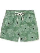 Atalaye - Dorrea Mid-Length Printed Recycled Swim Shorts - Green