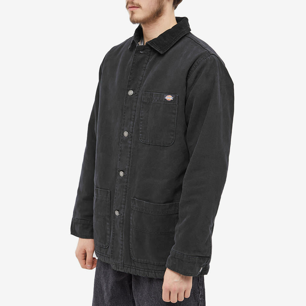 Dickies Men's Duck Canvas Chore Coat in Stonewashed Black Dickies Construct