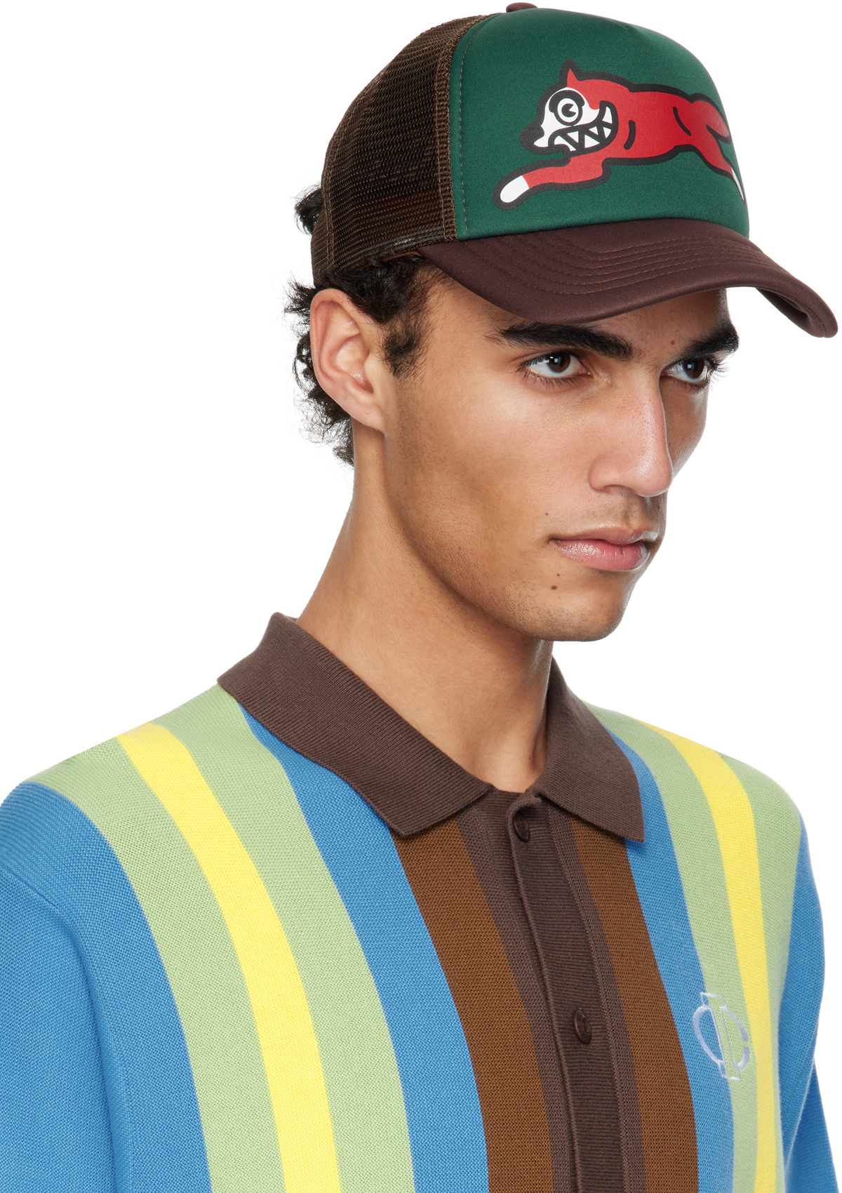ICECREAM Green & Brown Running Dog Trucker Cap