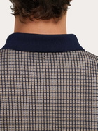 Ferragamo Mens Short sleeve micro check polo in Blue