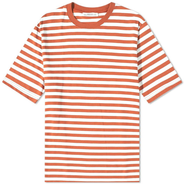 Photo: Wood Wood Men's Sami Stripe T-Shirt in Rust Stripes