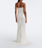 Jenny Packham Floating Heart sequined strapless gown