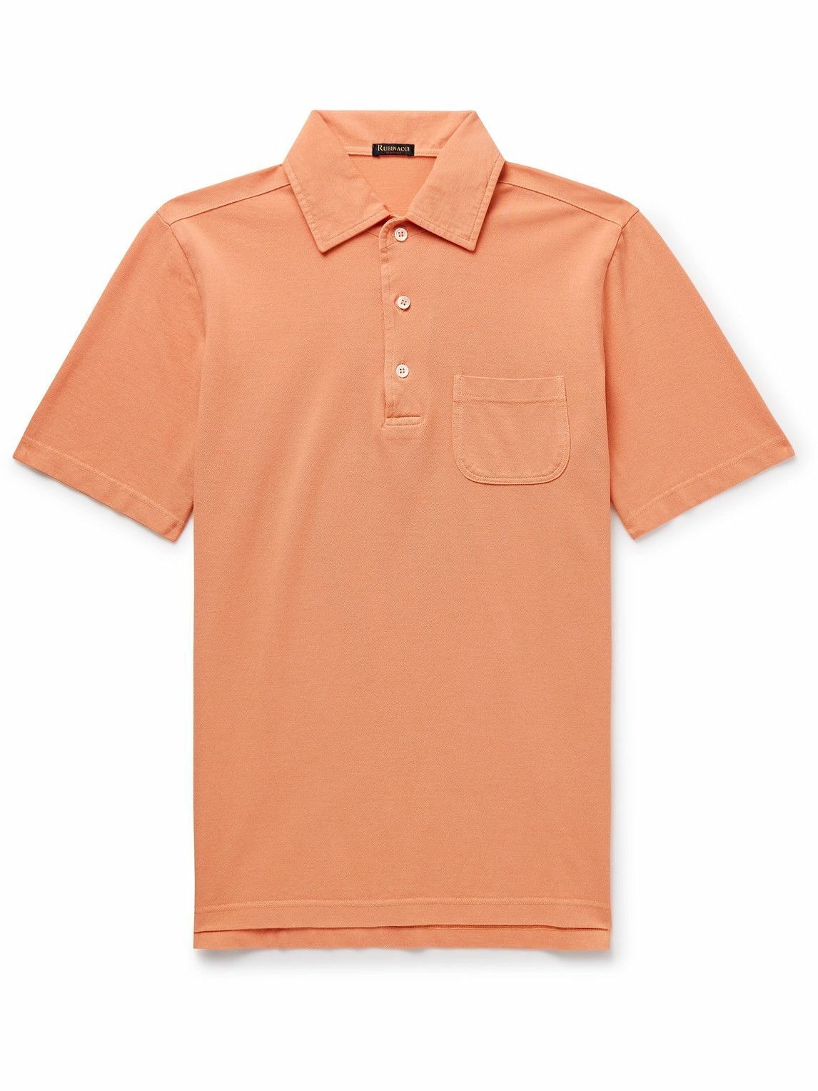 Photo: Rubinacci - Slim-Fit Cotton-Piqué Polo Shirt - Orange