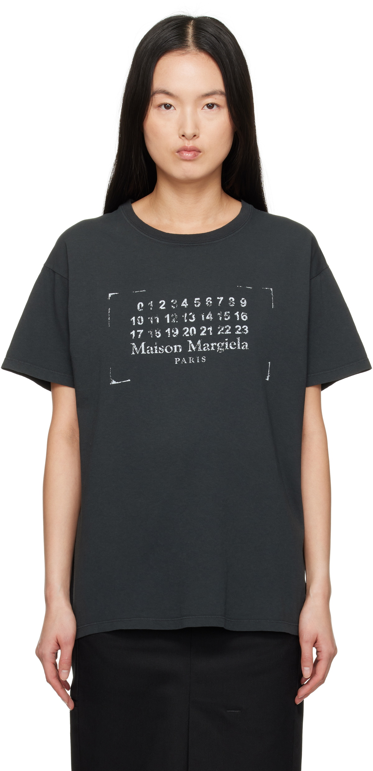 Maison Margiela Black Stamp Logo T-shirt Maison Margiela