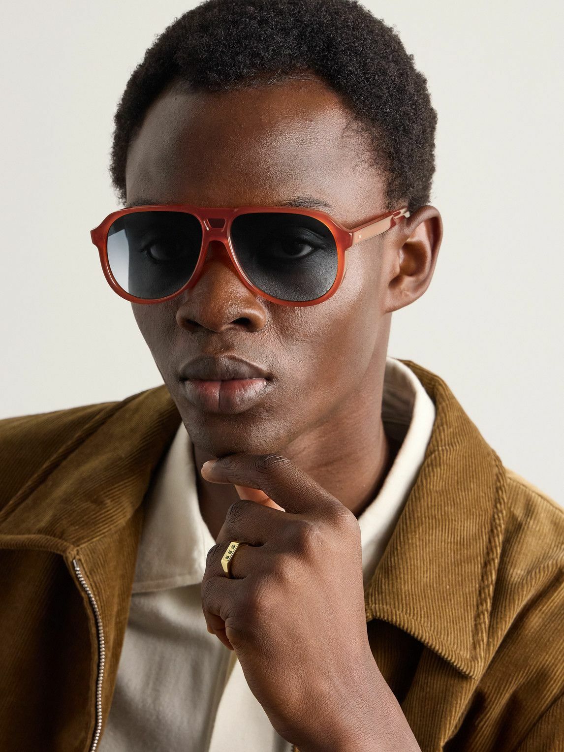 Cutler and Gross - 9782 Aviator-Style Acetate Sunglasses  display picture 3