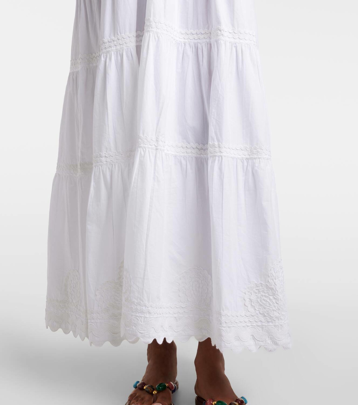 Juliet Dunn Embroidered cotton poplin maxi dress Juliet Dunn