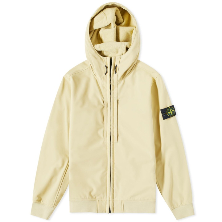 Photo: Stone Island Men's Soft Shell-R Hooded Jacket in Natural Beige