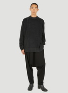 Drop Needle Knit Jumper in Black