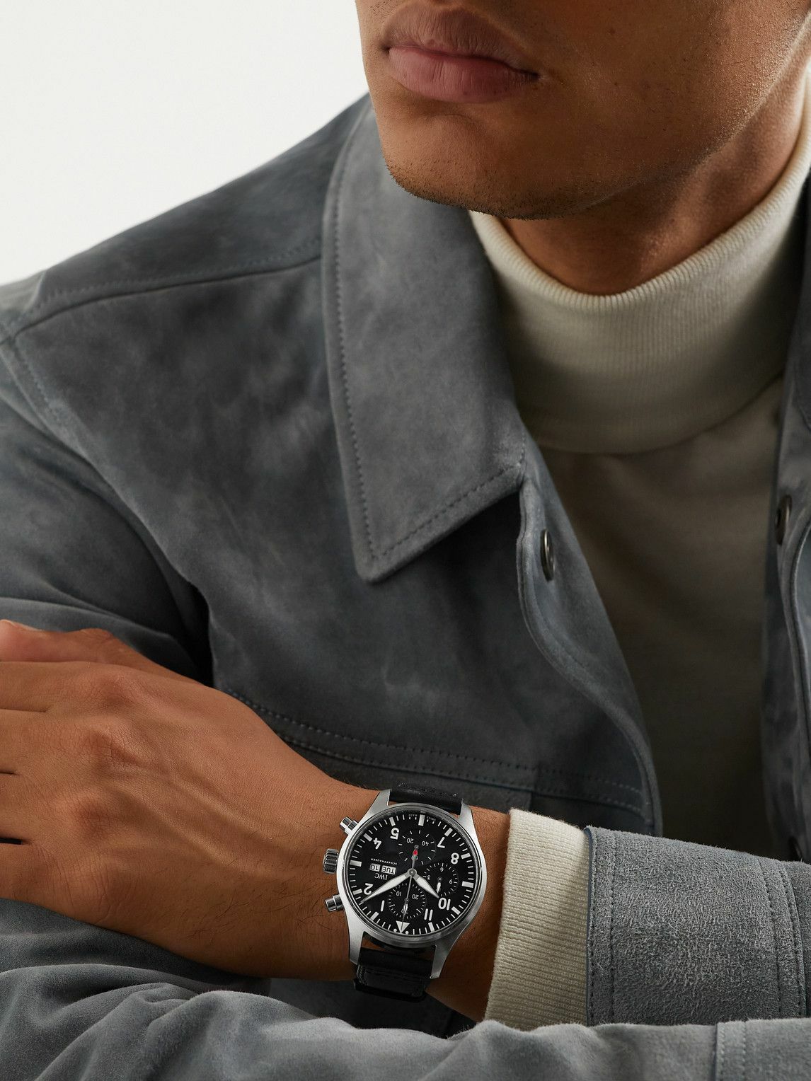 IWC Schaffhausen - Pilot's Automatic Chronograph 43mm Stainless Steel and Leather Watch, Ref. No. IWIW378001