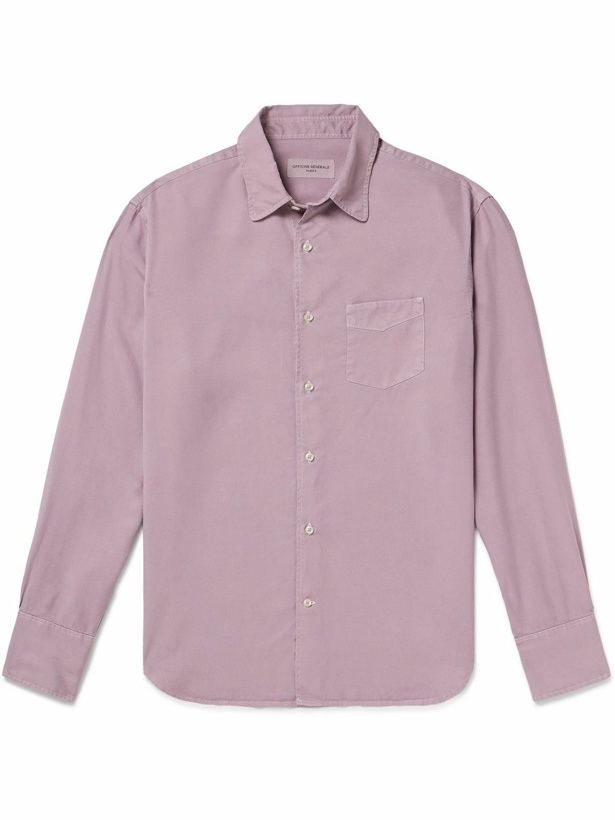 Photo: Officine Générale - Benoit Garment-Dyed Lyocell-Twill Shirt - Purple