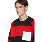 Burberry Red Rugby Stripe Bustler Sweatshirt