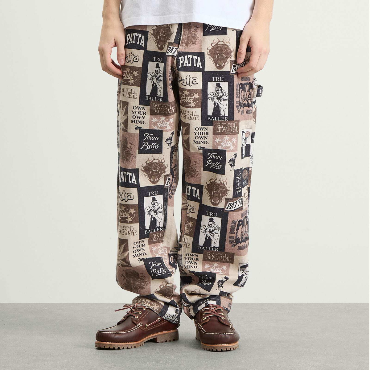 Patta Men's Collage Canvas Pants in Beige