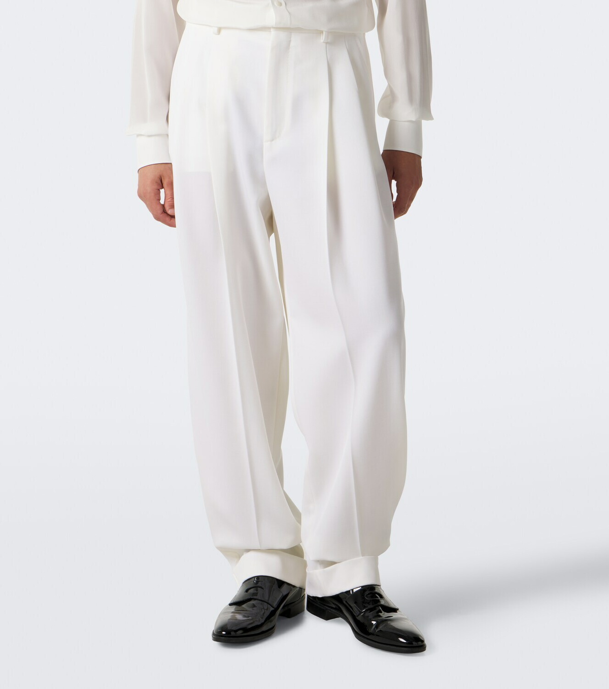 Dolce&Gabbana Pleated wool and silk-blend tuxedo pants