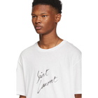 Saint Laurent White Signature Logo T-Shirt