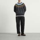 Unlikely Dry Goods Men's Fair Isle Duck Knit Sweater in Charcoal Gray