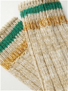 KAPITAL - Intarsia Cotton and Hemp-Blend Socks
