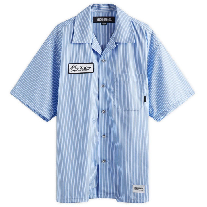Photo: Neighborhood Men's Stripe Work Vacation Shirt in Blue
