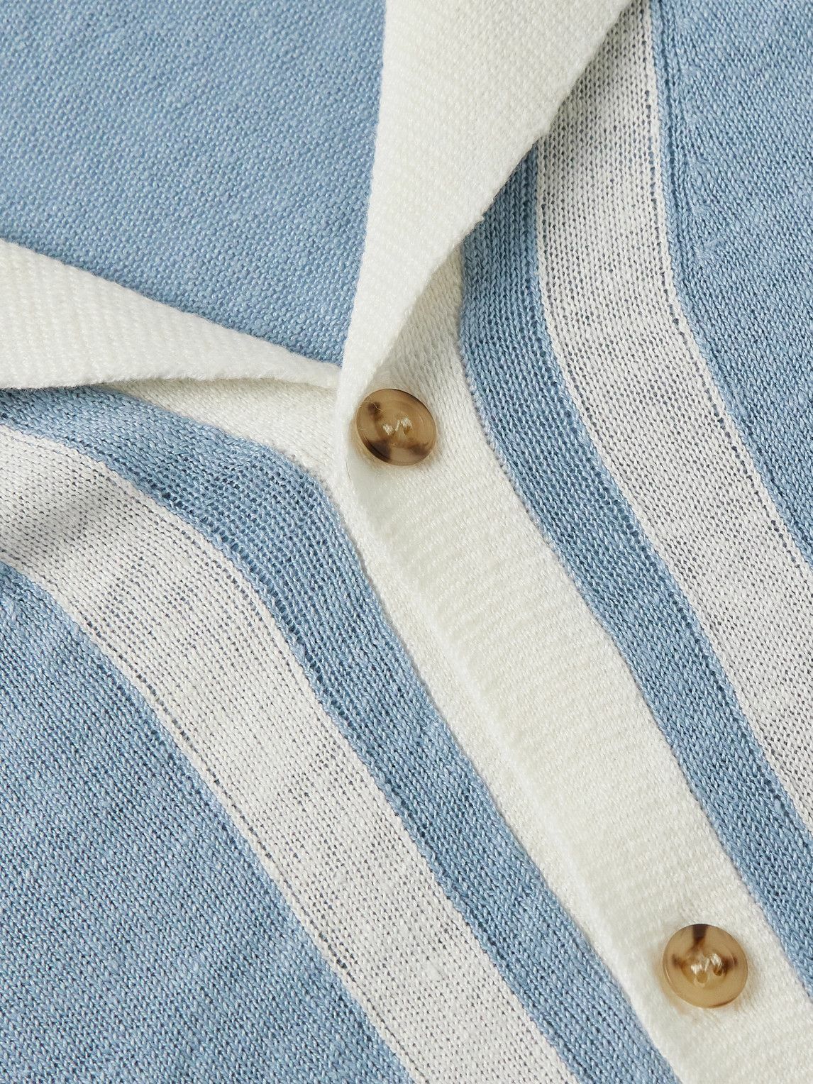 Onia - Camp-Collar Two-Tone Linen Shirt - Blue