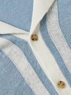Onia - Camp-Collar Two-Tone Linen Shirt - Blue