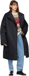 Hed Mayner Black Slit Unbuttoned Coat