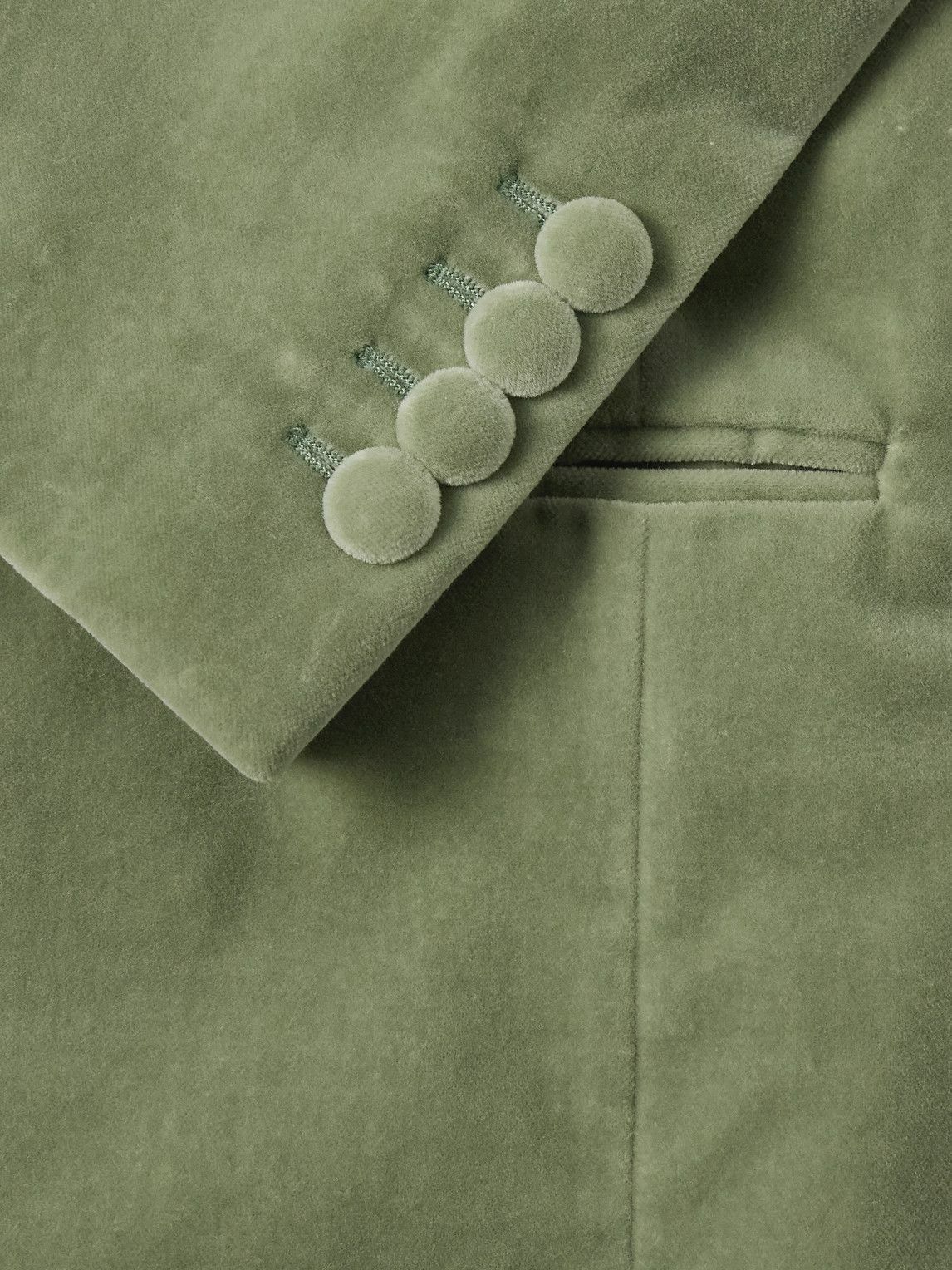 Kingsman - Slim-Fit Shawl-Collar Cotton-Velvet Tuxedo Jacket - Green