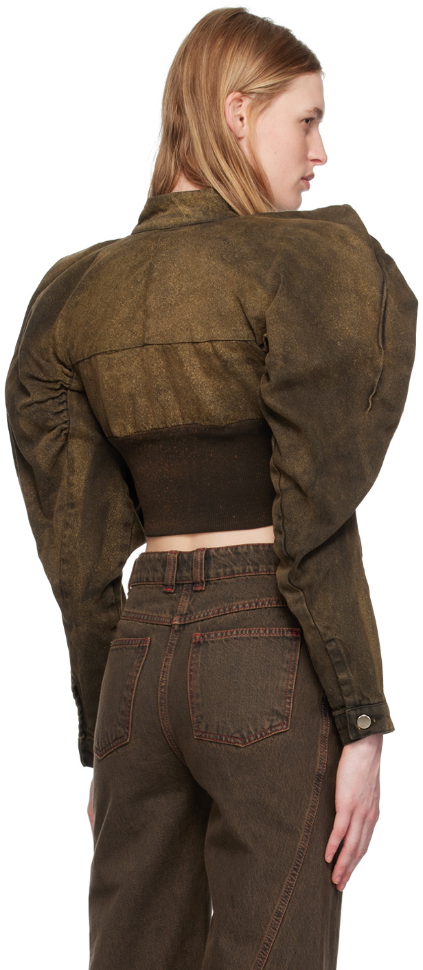 Masha Popova SSENSE Exclusive Brown Denim Jacket