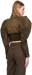 Masha Popova SSENSE Exclusive Brown Denim Jacket