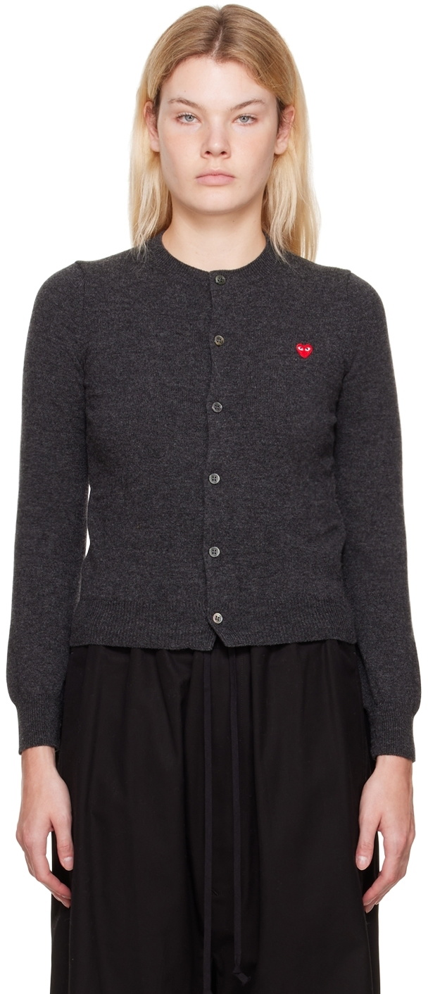 Comme des Garçons Play Navy Heart Patch Cardigan