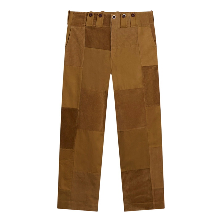 Photo: Junya Watanabe MAN Men's Patchwork Cotton Trousers in Brown Mix