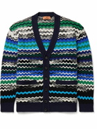 Missoni - Striped Crocheted Wool-Blend Cardigan - Black