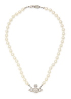 Vivienne Westwood Mini Bas Relief Embellished Pearl Choker - Silver - One Size