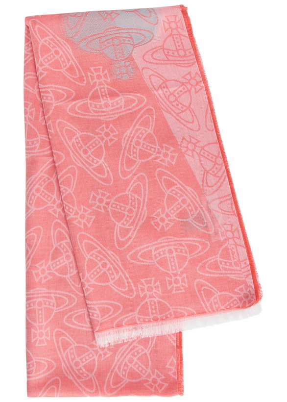 Photo: Vivienne Westwood Graffiti Logo-monogrammed Cotton-blend Scarf - Red - One Size