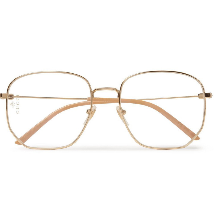 Photo: Gucci - Hexagon-Frame Gold-Tone Optical Glasses - Men - Gold