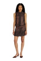 Diesel Minidress in fluid coated denim - Dresses Womens in Brown