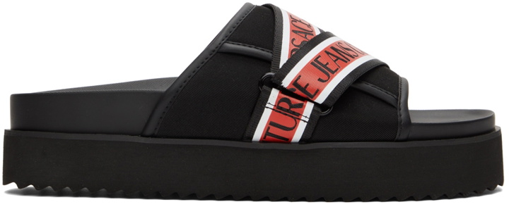 Photo: Versace Jeans Couture Black & Red Arizona Fondo Sandals