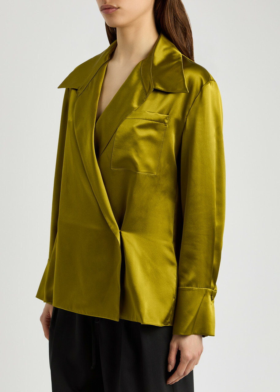 Roksanda Jana Silk-satin Shirt Green