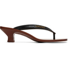 Versace Black & Brown Sophie Rubber Thong Heeled Sandals