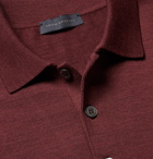 Thom Sweeney - Mélange Merino Wool Polo Shirt - Burgundy