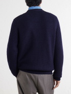 Sunspel - Merino Wool-Basketweave Sweater - Blue
