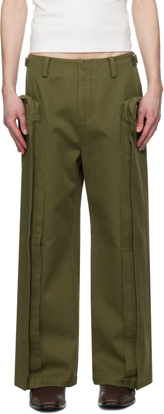Photo: Fax Copy Express Khaki Vertical Pocket Cargo Pants