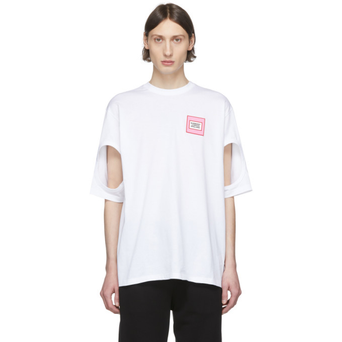 Burberry White Hole Detail T-Shirt Burberry
