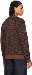 Moschino Brown Jacquard Cardigan