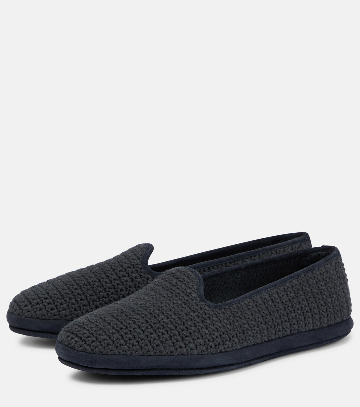 関税・送料込【Loro Piana】Venice刺繍入りカシミヤ混スリッポン Loro Piana - Venice crochet slippers Loro Piana