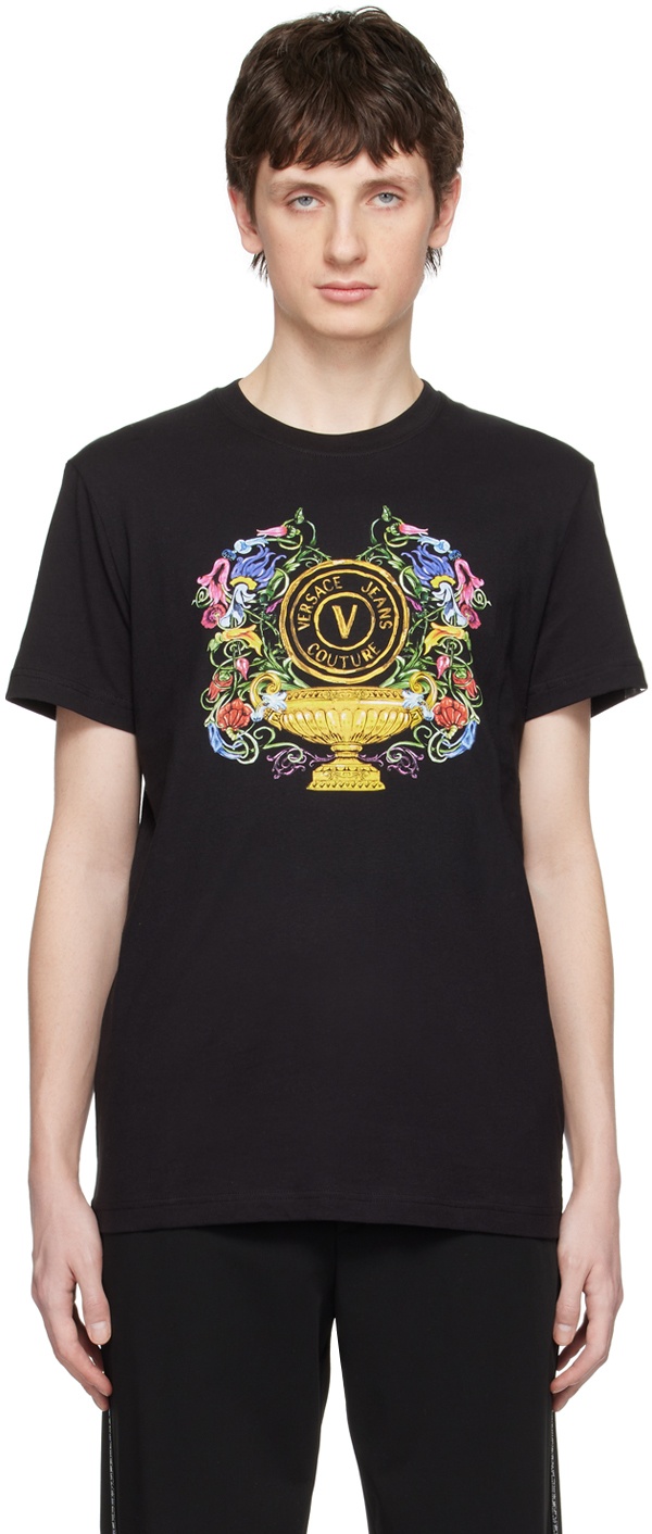 Photo: Versace Jeans Couture Black V-Emblem Garden T-Shirt
