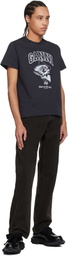 GANNI Black Basic Cotton Witch Relaxed T-shirt