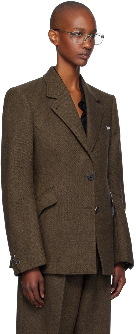 Helmut Lang Brown Apex Sculpted Blazer Helmut Lang