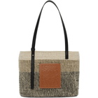 Loewe Black and Tan Small Square Basket Tote
